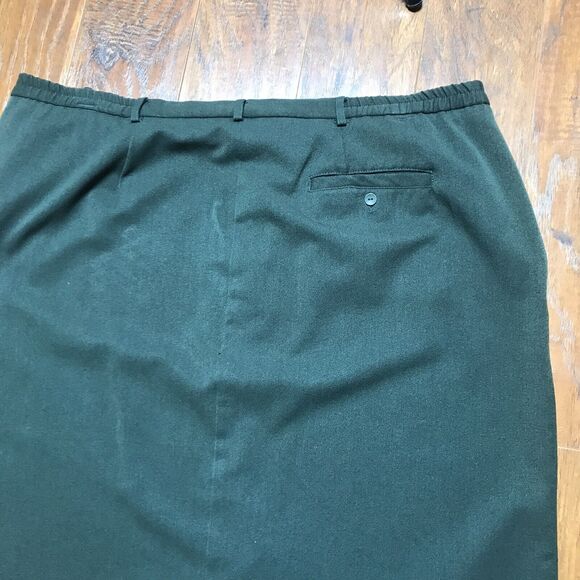 Vintage Maggie McNaughton Woman's Midi Green Skirt Side Pockets Long Slit 18W - Picture 3 of 16